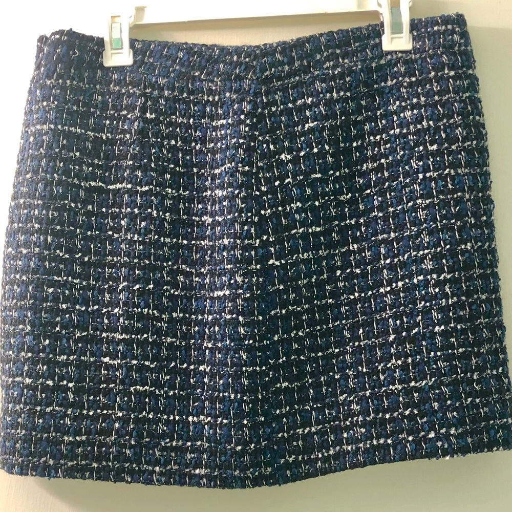 J Crew Skirt, Black/Blue Wool